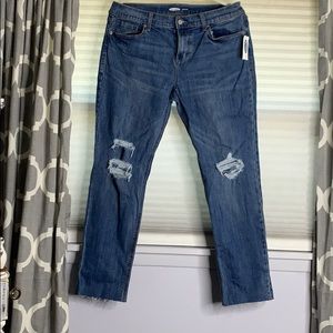 Old navy unfinished hem Boyfriend jeans